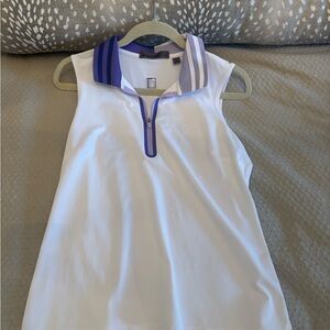 G/FORE White Tank Top with Purple and Blue Accents
